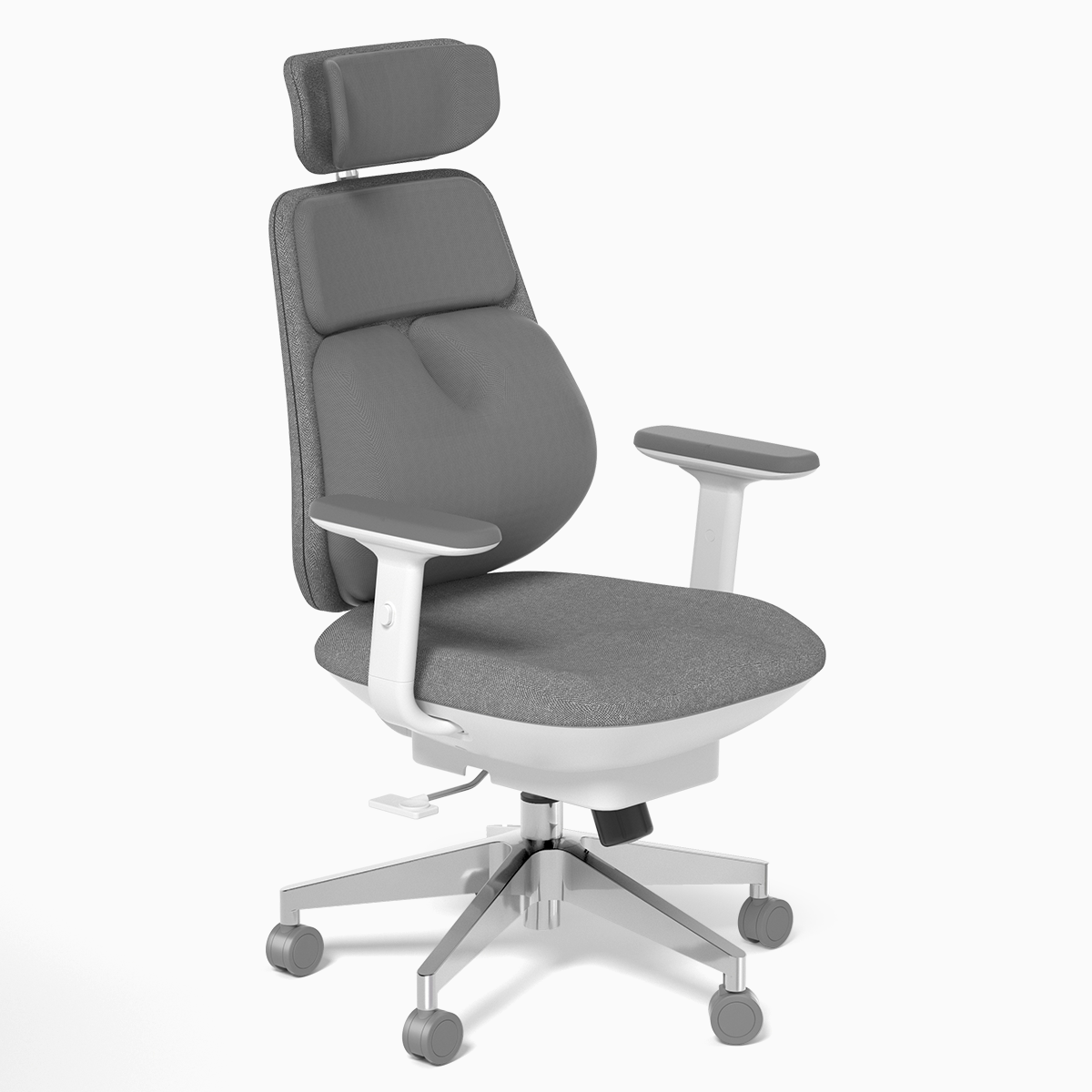 Backrobo_grey_Air_Smart_Chair_front_left_chamber_raised_view